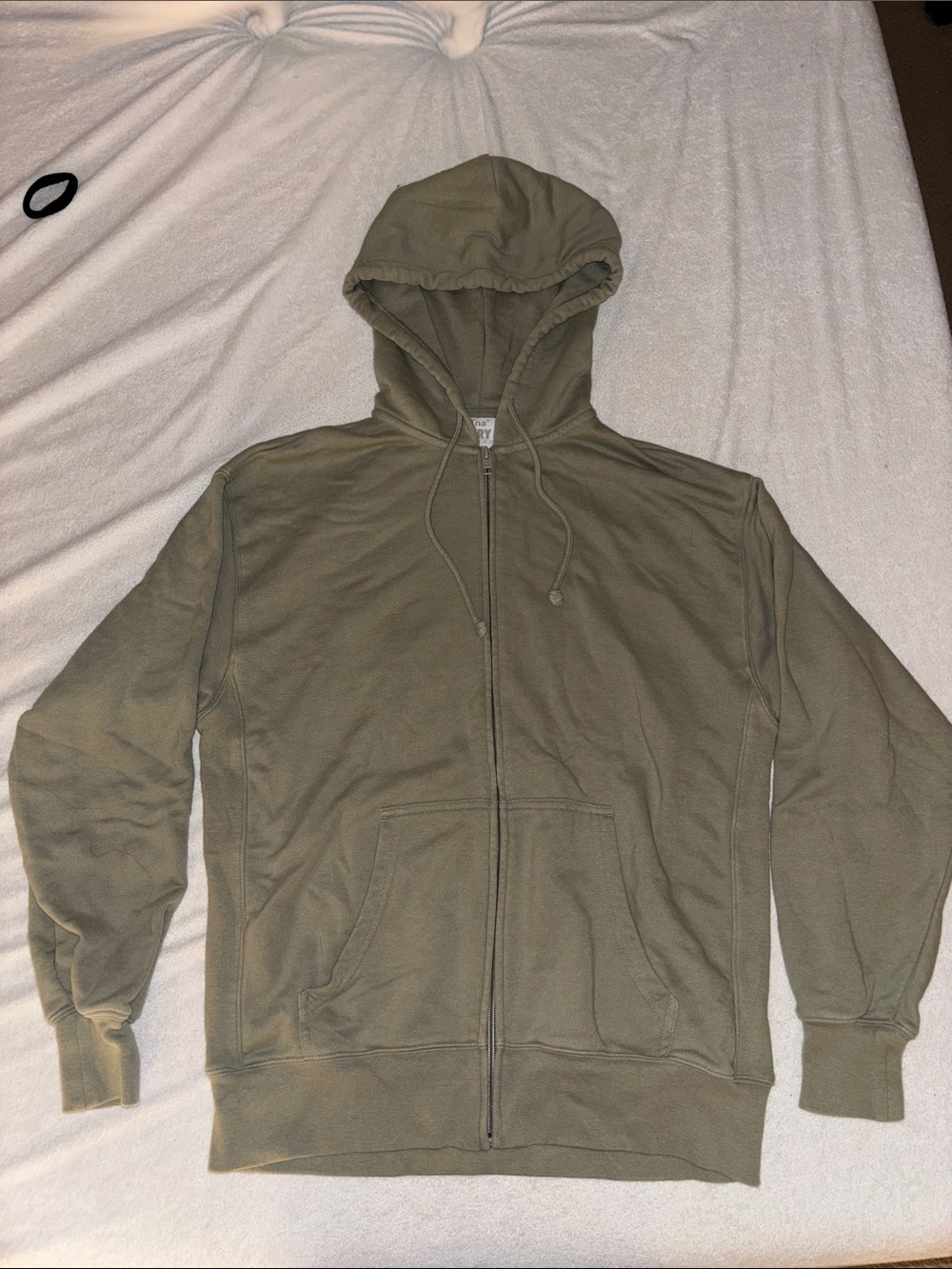 TNA Olive Green Full-Zip Boyfriend Sweatshirt
